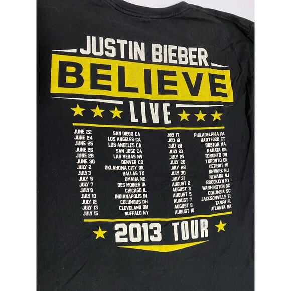 Justin Bieber Believe Tour T-Shirt Size Large - Picture 5 of 9